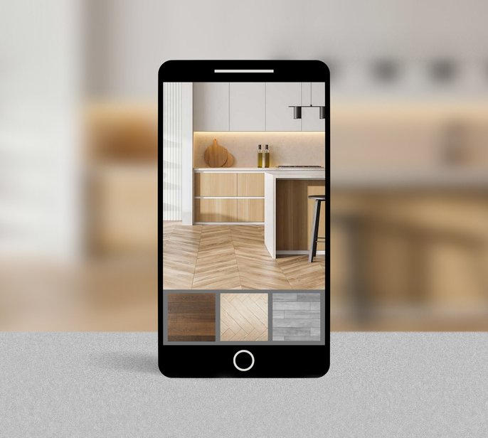 Product visualizer on smartphone from C G Interiors in San Leandro, CA