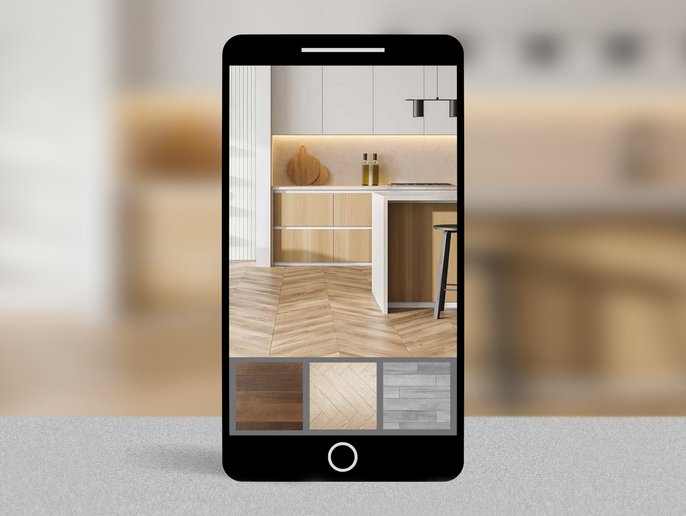 Product visualizer on smartphone from C G Interiors in San Leandro, CA
